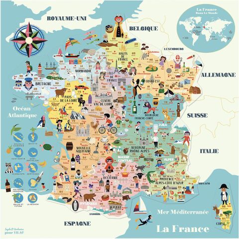 Vilac Magnetische Karte von Frankreich